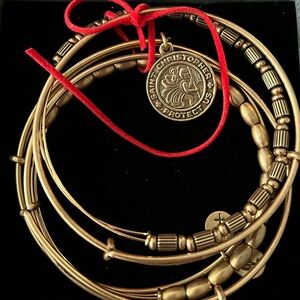 Alex and Ani St Christopher Bangle Bracelet set, with gift box